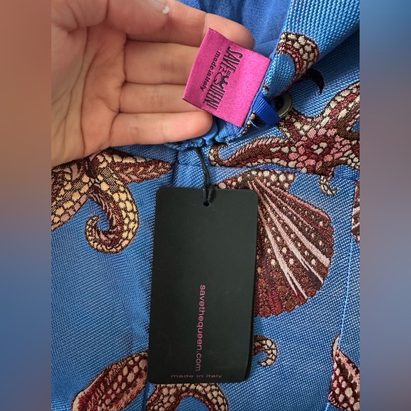 SAVE THE QUEEN Jacquard satin sheath dress S - Picture 4 of 6